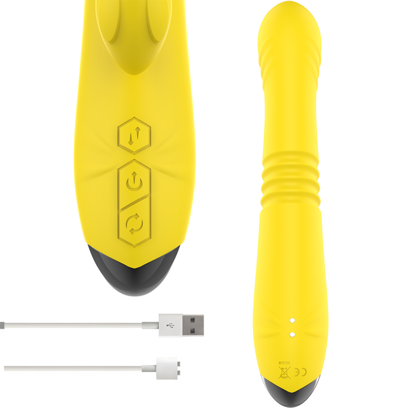 INTENSE - VIBRATEUR MULTIFONCTION TOKY UP & DOWN AVEC STIMULATEUR CLITORAL JAUNE – Image 4