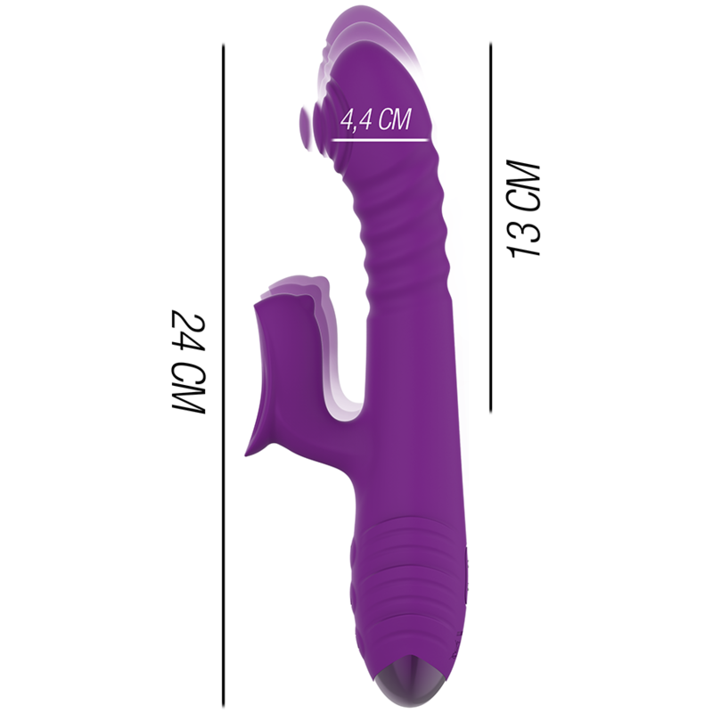 INTENSE - VIBRATEUR RECHARGEABLE MULTIFONCTION IGGY UP & DOWN AVEC STIMULATEUR CLITORAL VIOLET – Image 3