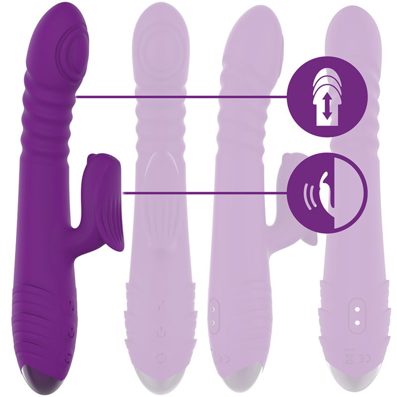 INTENSE - VIBRATEUR RECHARGEABLE MULTIFONCTION IGGY UP & DOWN AVEC STIMULATEUR CLITORAL VIOLET – Image 2