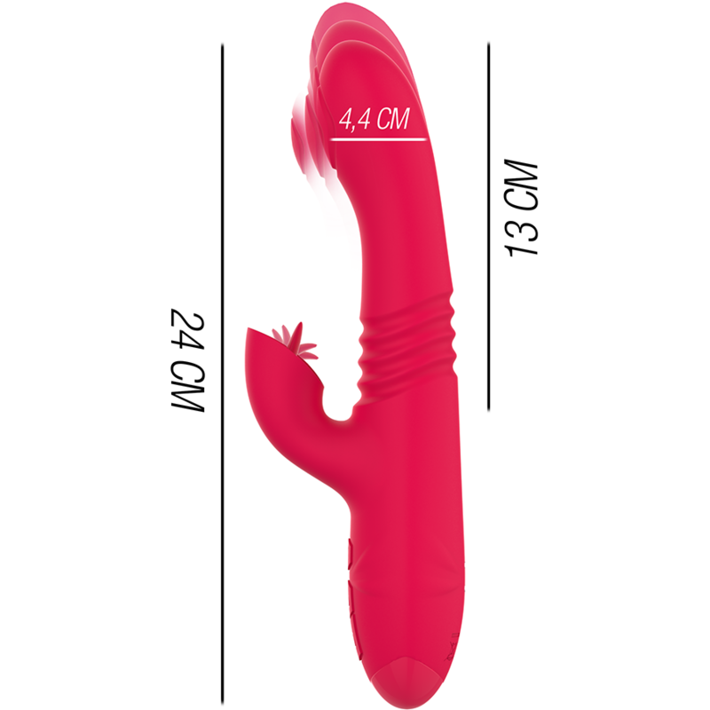 INTENSE - VIBRATEUR UP & DOWN RECHARGEABLE MULTIFONCTION DUA AVEC LANGUE ROUGE – Image 3