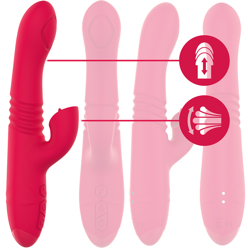 INTENSE - VIBRATEUR UP & DOWN RECHARGEABLE MULTIFONCTION DUA AVEC LANGUE ROUGE – Image 2