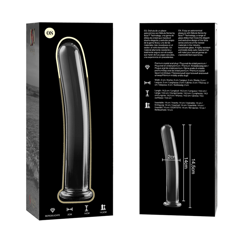 NEBULA SERIES BY IBIZA - MODÈLE 8 GODE EN VERRE BOROSILICATE CLAIR 14.5 CM -O- 2 CM – Image 6