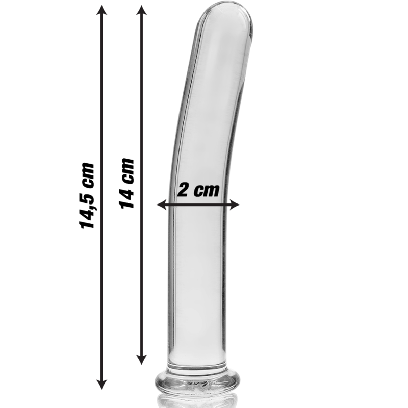 NEBULA SERIES BY IBIZA - MODÈLE 8 GODE EN VERRE BOROSILICATE CLAIR 14.5 CM -O- 2 CM – Image 3