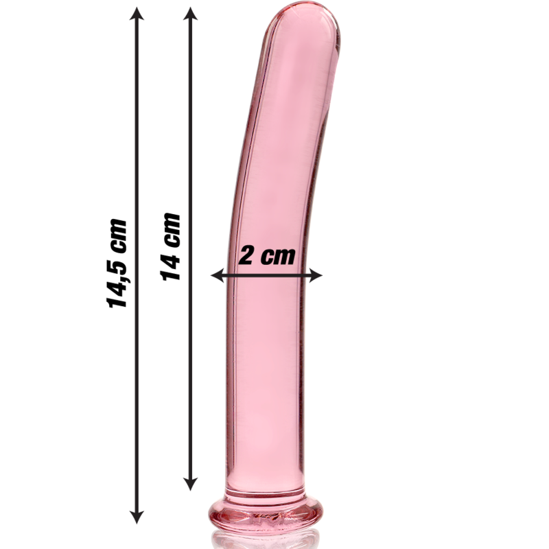 NEBULA SERIES BY IBIZA - MODÈLE 8 GODE EN VERRE BOROSILICATE ROSE 14.5 CM -O- 2 CM – Image 3