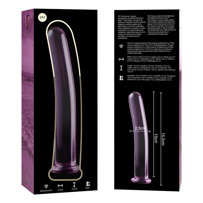 NEBULA SERIES BY IBIZA - MODÈLE 9 GODE EN VERRE BOROSILICATE ROSE 15.5 CM -O- 2.5 CM – Image 6