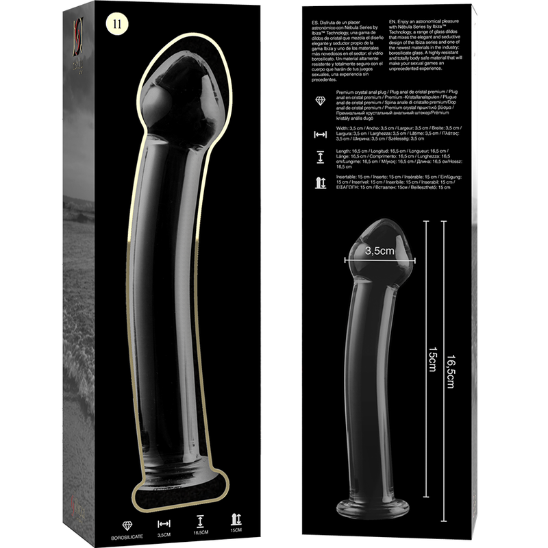 NEBULA SERIES BY IBIZA - MODÈLE 11 GODE EN VERRE BOROSILICATE CLAIR 16 CM -O- 3 CM – Image 6