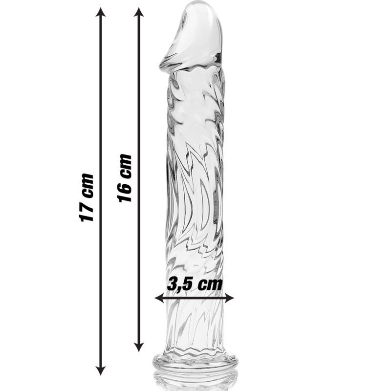 NEBULA SERIES BY IBIZA - MODÈLE 12 GODE EN VERRE BOROSILICATE CLAIR 17 CM -O- 3.5 CM – Image 3