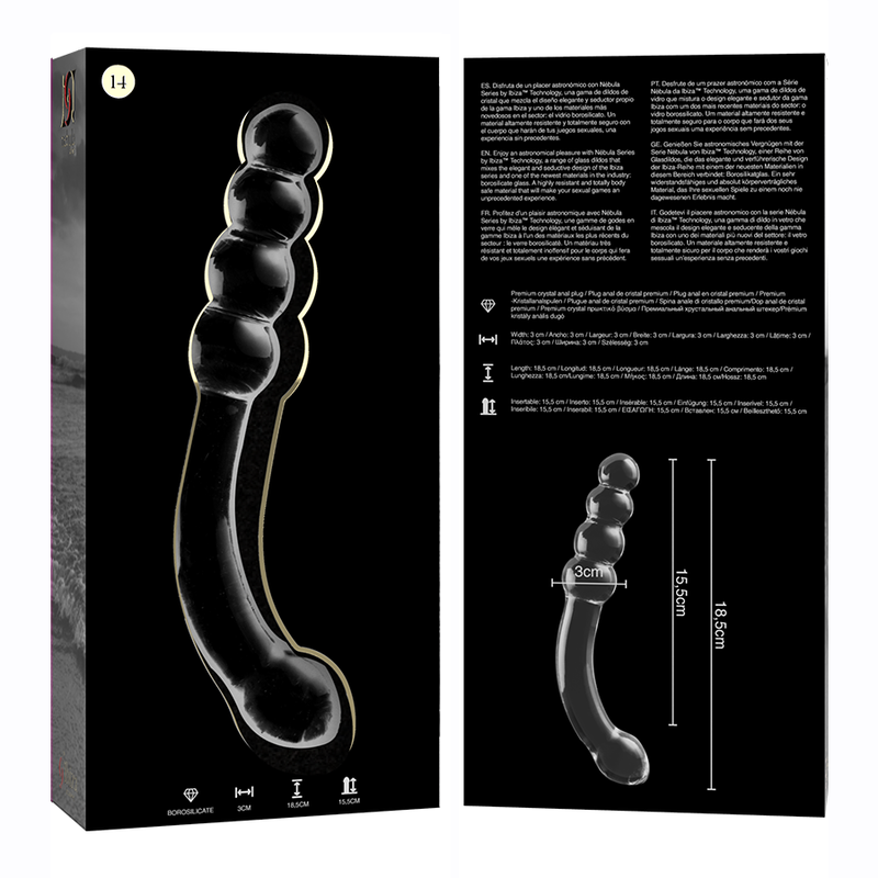 NEBULA SERIES BY IBIZA - MODÈLE 14 GODE EN VERRE BOROSILICATE CLAIR 18.5 CM -O- 3 CM – Image 6