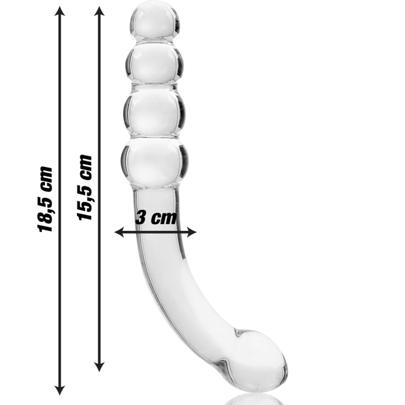 NEBULA SERIES BY IBIZA - MODÈLE 14 GODE EN VERRE BOROSILICATE CLAIR 18.5 CM -O- 3 CM – Image 3