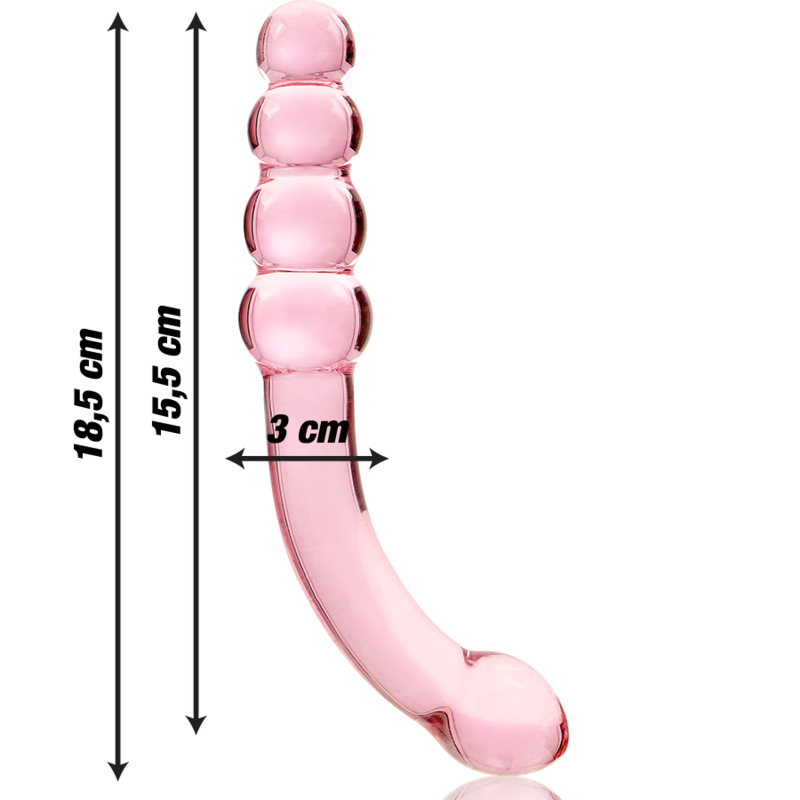NEBULA SERIES BY IBIZA - MODÈLE 14 GODE EN VERRE BOROSILICATE ROSE 18.5 CM -O- 3 CM – Image 3