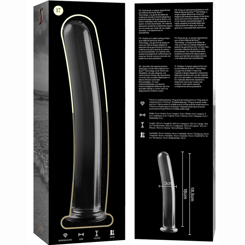 NEBULA SERIES BY IBIZA - MODÈLE 17 GODE EN VERRE BOROSILICATE CLAIR 18.5 CM -O- 3 CM – Image 6
