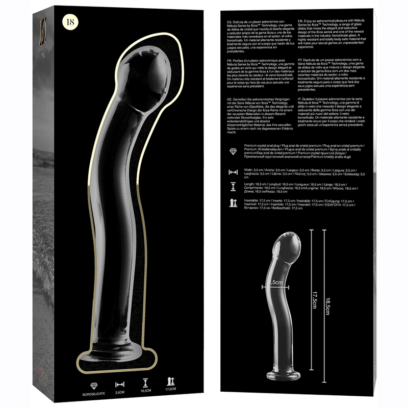 NEBULA SERIES BY IBIZA - MODÈLE 18 GODE EN VERRE BOROSILICATE CLAIR 18.5 CM -O- 3.5 CM – Image 6