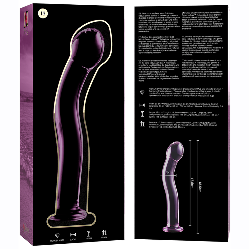 NEBULA SERIES BY IBIZA - MODÈLE 18 GODE EN VERRE BOROSILICATE ROSE 18.5 CM -O- 3.5 CM – Image 6