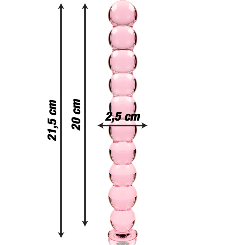 NEBULA SERIES BY IBIZA - MODÈLE 22 GODE EN VERRE BOROSILICATE ROSE 21.5 CM -O- 2.5 CM – Image 3