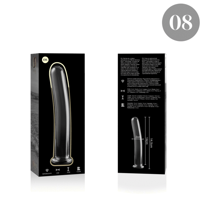 NEBULA SERIES BY IBIZA - MODÈLE 8 GODE EN VERRE BOROSILICATE CLAIR 14.5 CM -O- 2 CM – Image 4
