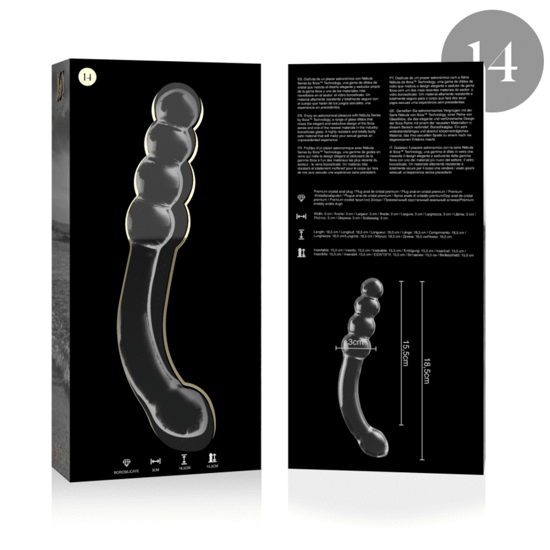 NEBULA SERIES BY IBIZA - MODÈLE 14 GODE EN VERRE BOROSILICATE CLAIR 18.5 CM -O- 3 CM – Image 4
