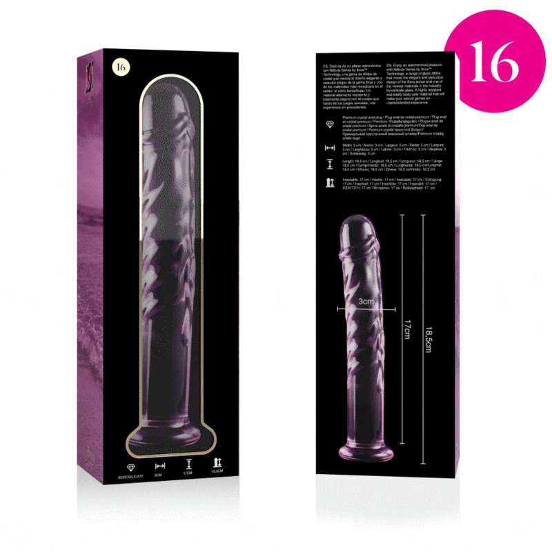 NEBULA SERIES BY IBIZA - MODÈLE 16 GODE EN VERRE BOROSILICATE ROSE 18.5 CM -O- 3 CM – Image 4