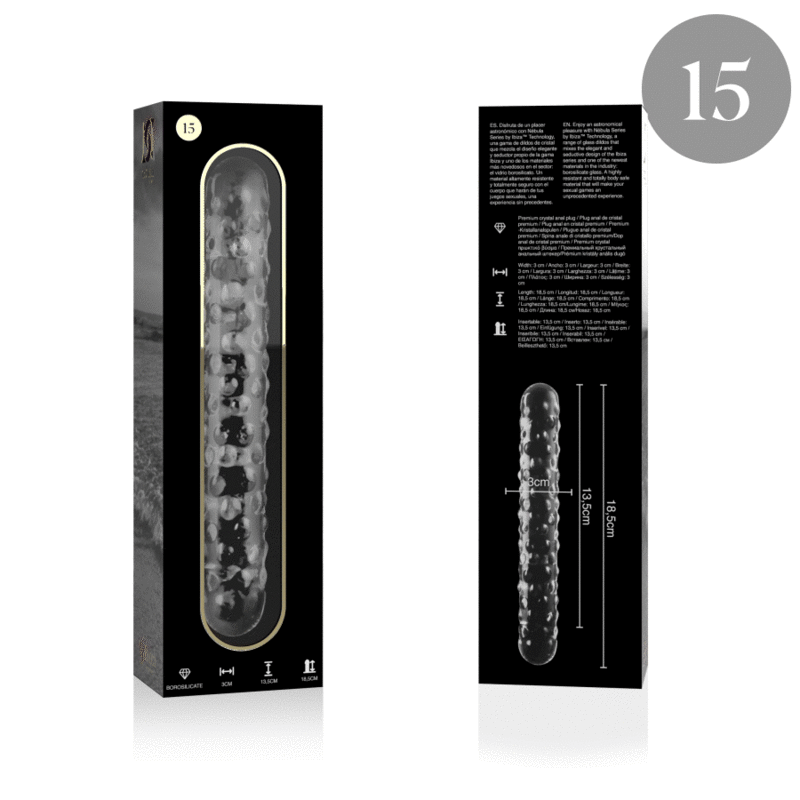 NEBULA SERIES BY IBIZA - MODÈLE 15 GODE EN VERRE BOROSILICATE CLAIR 18.5 CM -O- 3 CM – Image 4