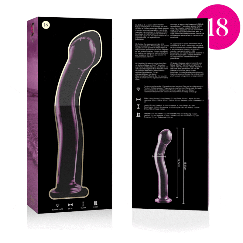 NEBULA SERIES BY IBIZA - MODÈLE 18 GODE EN VERRE BOROSILICATE ROSE 18.5 CM -O- 3.5 CM – Image 4