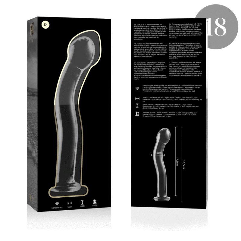 NEBULA SERIES BY IBIZA - MODÈLE 18 GODE EN VERRE BOROSILICATE CLAIR 18.5 CM -O- 3.5 CM – Image 4