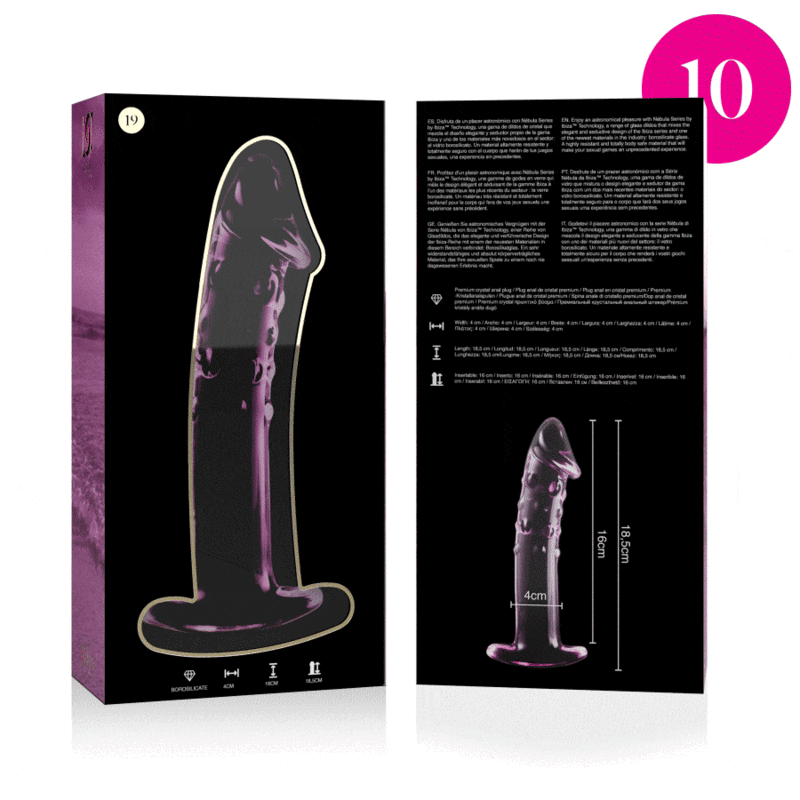 NEBULA SERIES BY IBIZA - MODÈLE 19 GODE EN VERRE BOROSILICATE ROSE 18.5 CM -O- 4 CM – Image 4
