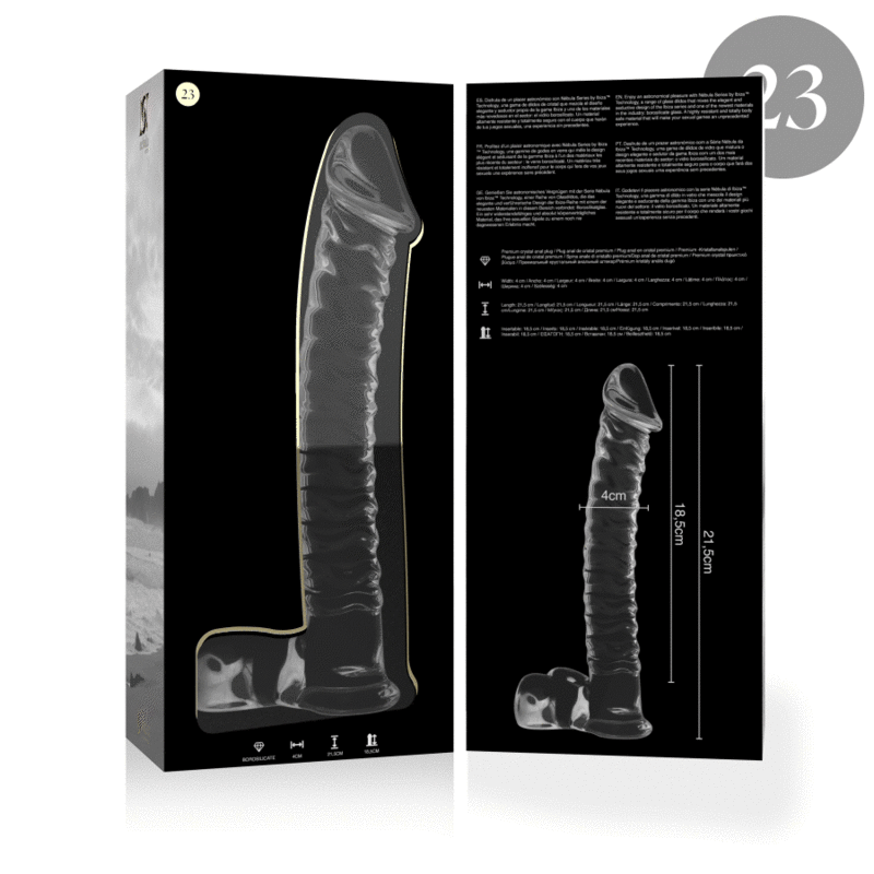NEBULA SERIES BY IBIZA - MODÈLE 23 GODE EN VERRE BOROSILICATE CLAIR 21.5 CM -O- 4 CM – Image 4