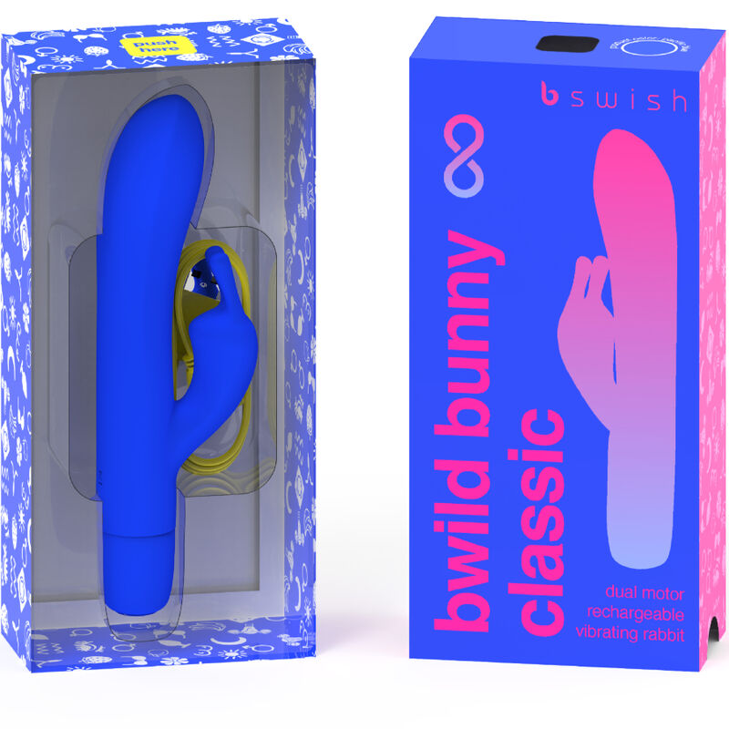 B SWISH - VIBRATEUR RECHARGEABLE CLASSIQUE BWILD BUNNY INFINITE SILICONE BLEU – Image 2