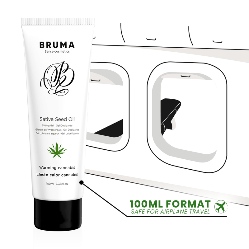 BRUMA - HUILE DE GRAINES DE SATIVA GEL GLISSANT RÉCHAUFFANT SAVEUR DE CANNABIS 100 ML – Image 3