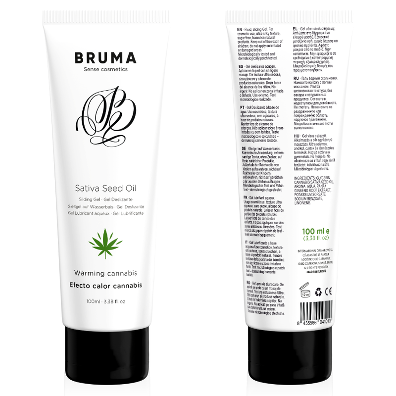BRUMA - HUILE DE GRAINES DE SATIVA GEL GLISSANT RÉCHAUFFANT SAVEUR DE CANNABIS 100 ML – Image 5