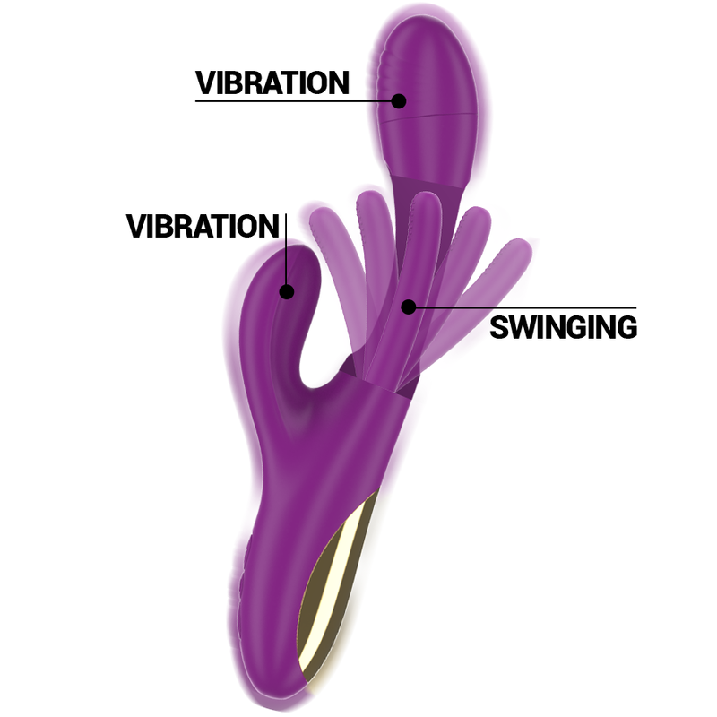 INTENSE - APOLO VIBRATEUR MULTIFONCTION RECHARGEABLE 7 VIBRATIONS AVEC LANGUE OSCILLANTE VIOLET – Image 3