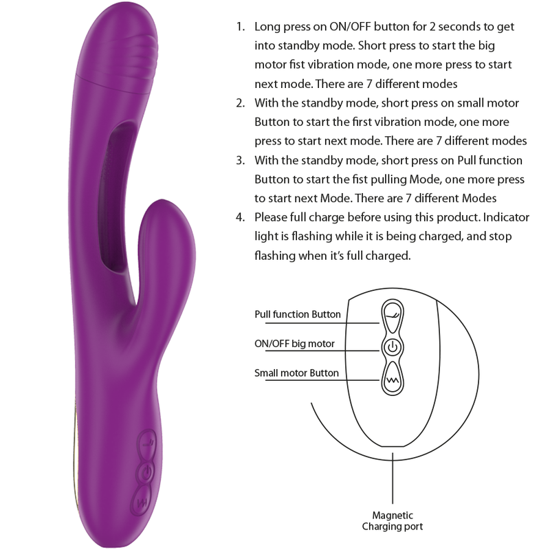 INTENSE - APOLO VIBRATEUR MULTIFONCTION RECHARGEABLE 7 VIBRATIONS AVEC LANGUE OSCILLANTE VIOLET – Image 5