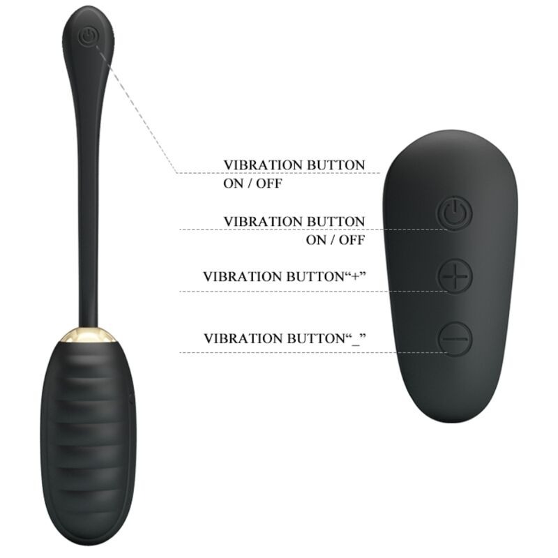 PRETTY LOVE - DOREEN OEUF VIBRANT RECHARGEABLE DE LUXE NOIR TÉLÉCOMMANDE – Image 10
