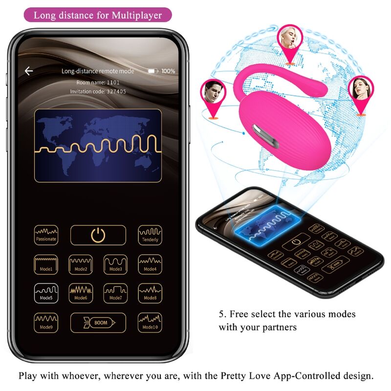 PRETTY LOVE - OEUF VIBRANT RECHARGEABLE DOREEN MAGENTA TÉLÉCOMMANDE – Image 11