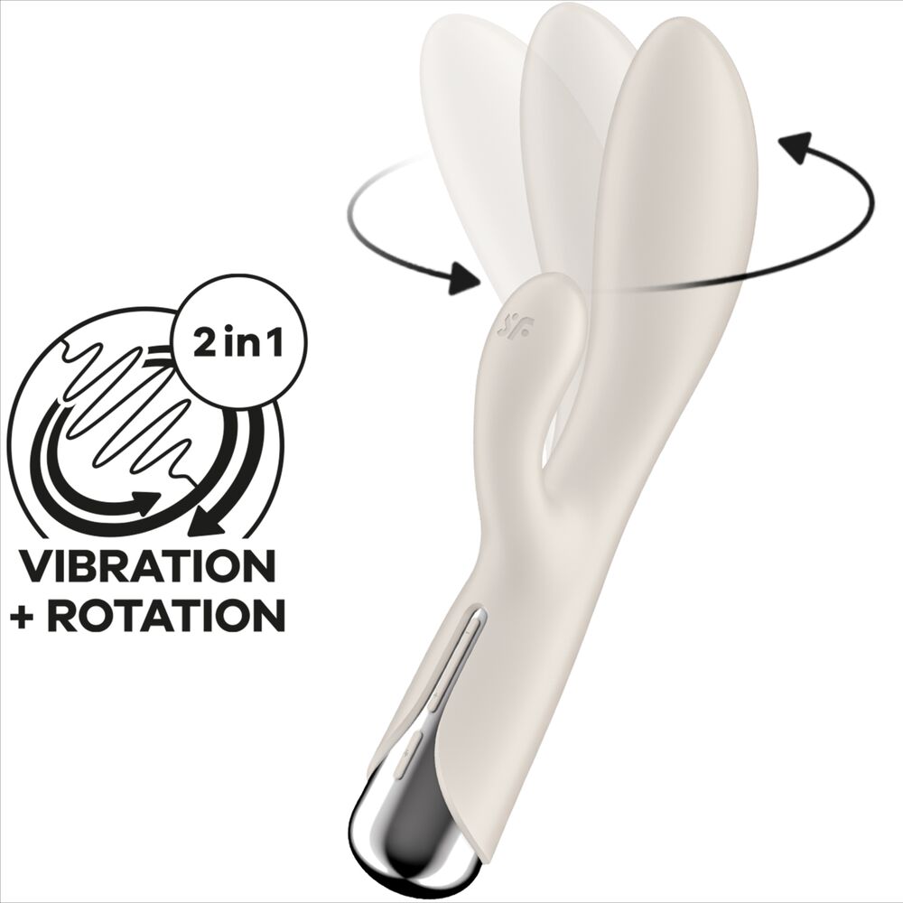 SATISFYER - SPINNING RABBIT 1 CLITORIS ET STIMULATION DU POINT G BEIGE – Image 6