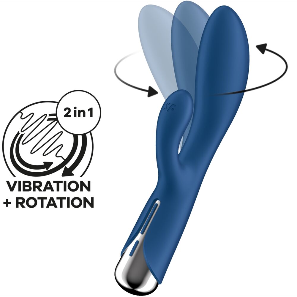 SATISFYER - SPINNING RABBIT 1 CLITORIS ET STIMULATION DU POINT G BLEU – Image 6