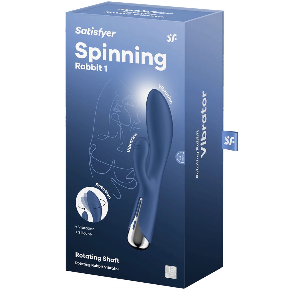 SATISFYER - SPINNING RABBIT 1 CLITORIS ET STIMULATION DU POINT G BLEU – Image 7