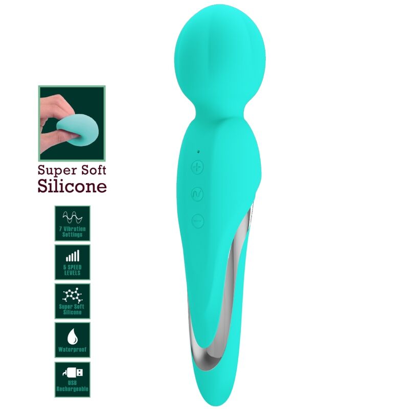 PRETTY LOVE - WALTER VIBRATEUR WAND AQUA VERT – Image 7