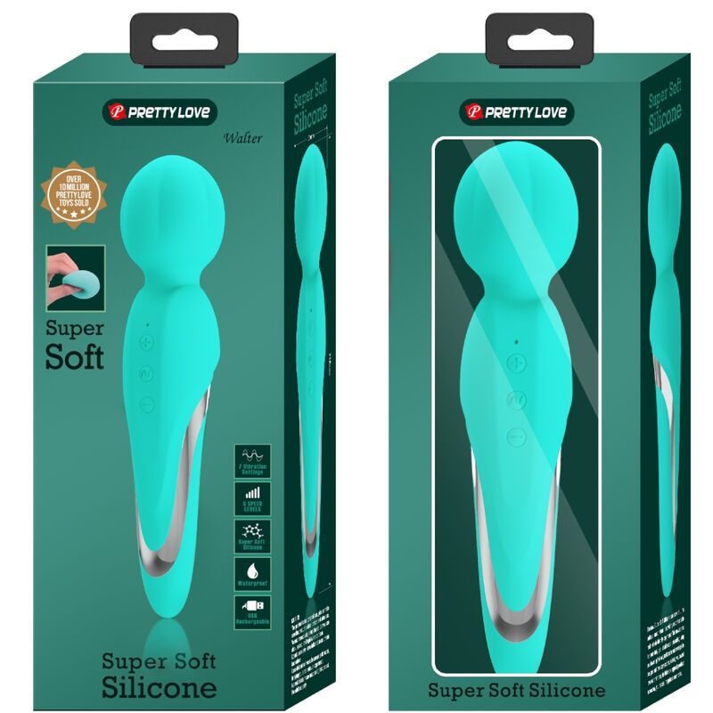 PRETTY LOVE - WALTER VIBRATEUR WAND AQUA VERT – Image 9