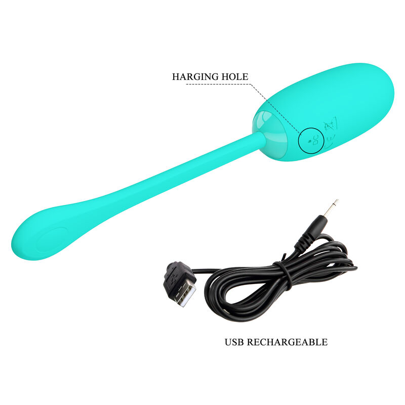 PRETTY LOVE - JULIUS OEUF VIBRANT IMPERMÉABLE-RECHARGEABLE AQUA VERT – Image 8