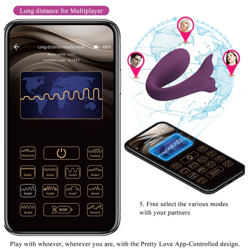 PRETTY LOVE - TÉLÉCOMMANDE JAYLEEN VIBRATOR APP VIOLET – Image 16
