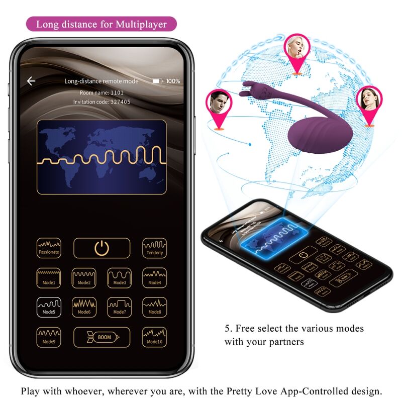 PRETTY LOVE - TÉLÉCOMMANDE CATALINA VIBRATOR APP VIOLET – Image 18