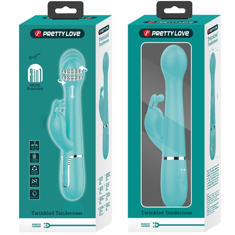 PRETTY LOVE - VIBRATEUR DEJON RABBIT 3 EN 1 MULTIFONCTION VERT AQUA – Image 11