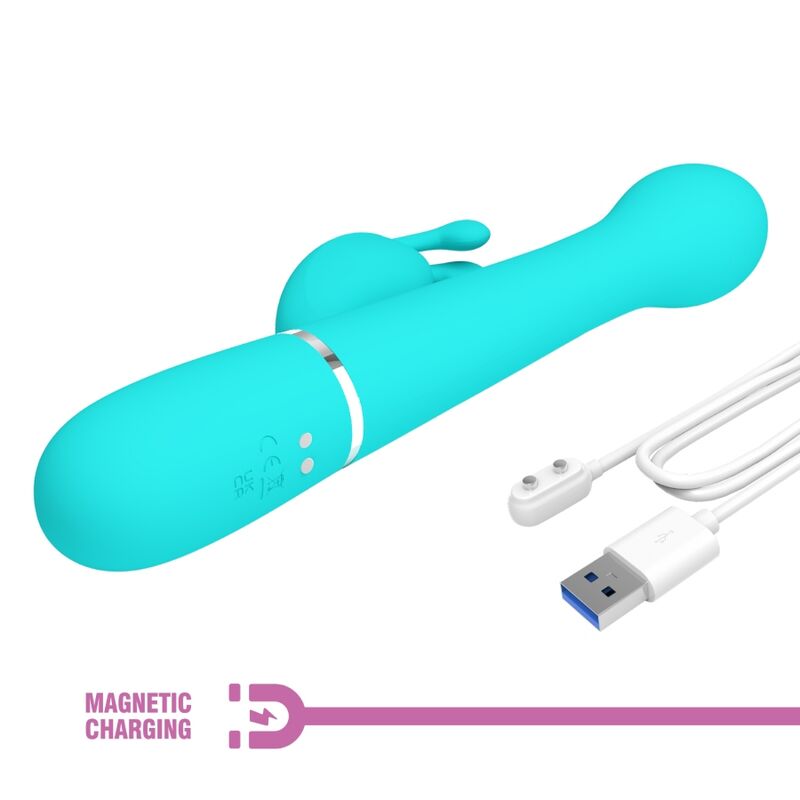 PRETTY LOVE - VIBRATEUR DEJON RABBIT 3 EN 1 MULTIFONCTION VERT AQUA – Image 9
