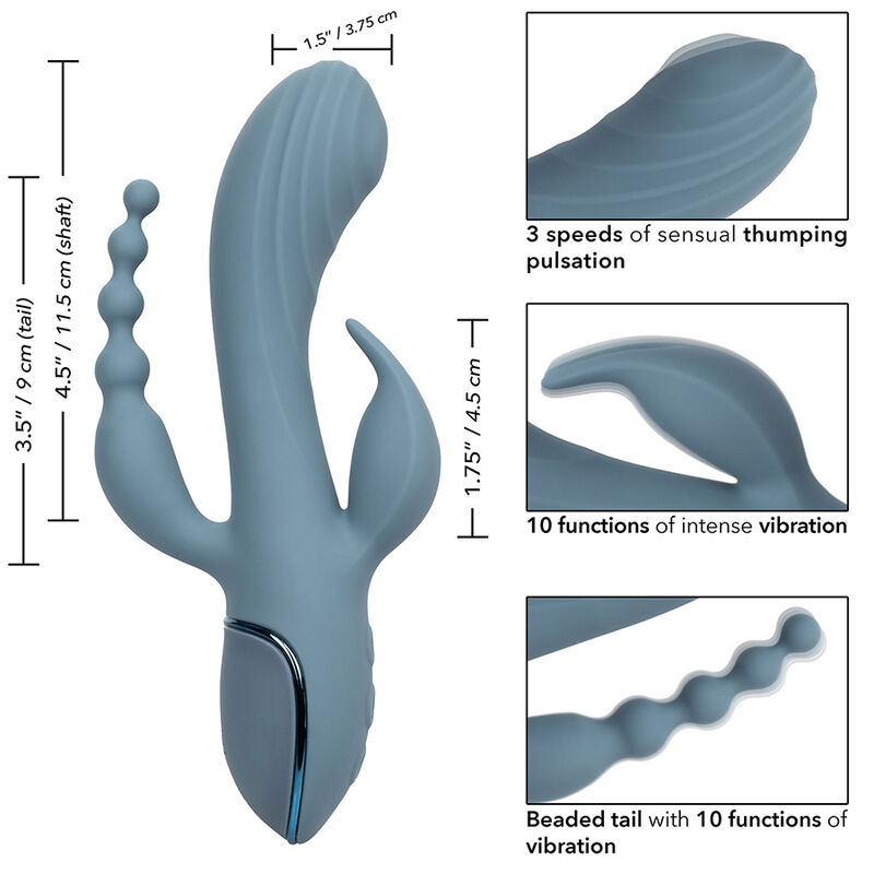 CALEXOTICS - VIBRATEUR TRIPLE ECSTASY GRIS – Image 9