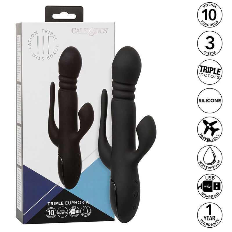 CALEXOTICS - VIBRATEUR TRIPLE EUPHORIA NOIR – Image 2