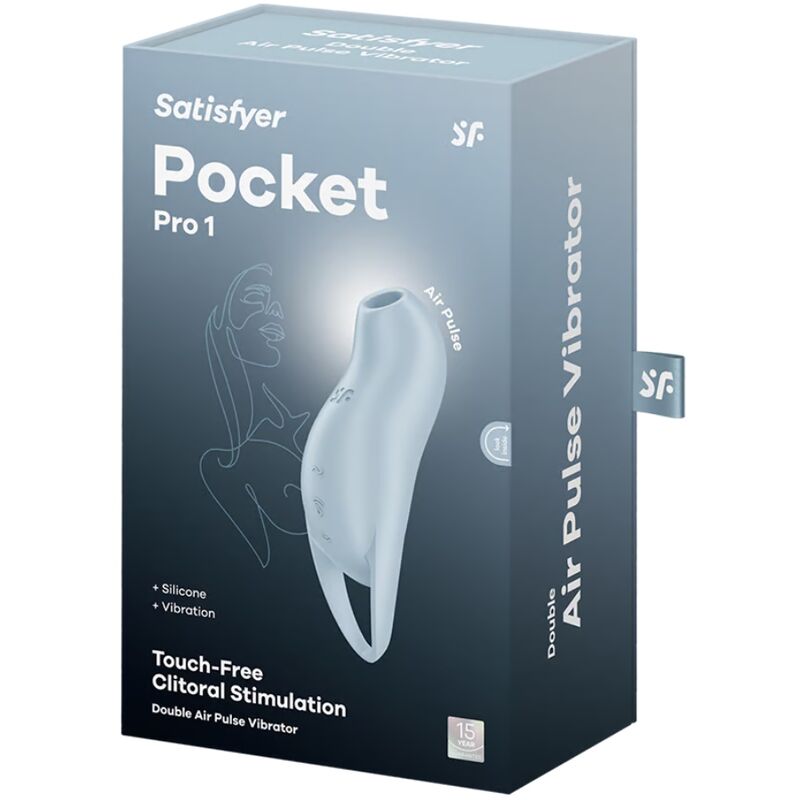SATISFYER - POCKET PRO 1 STIMULATEUR DE CLITORIS BLEU CLAIR – Image 5