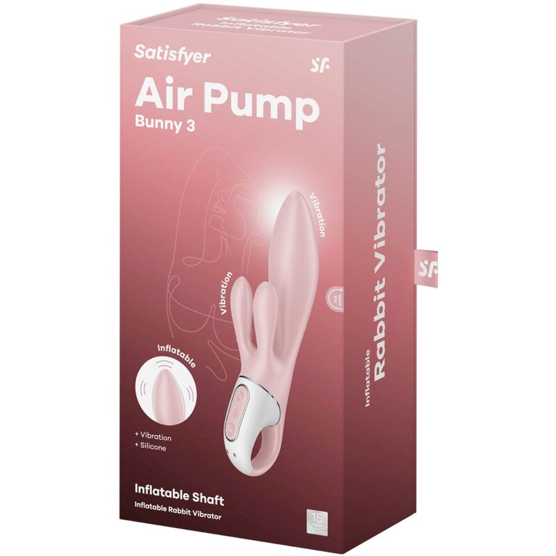 SATISFYER - AIR PUMP BUNNY 3 VIBRATEUR GONFLABLE LAPIN ROSE – Image 6