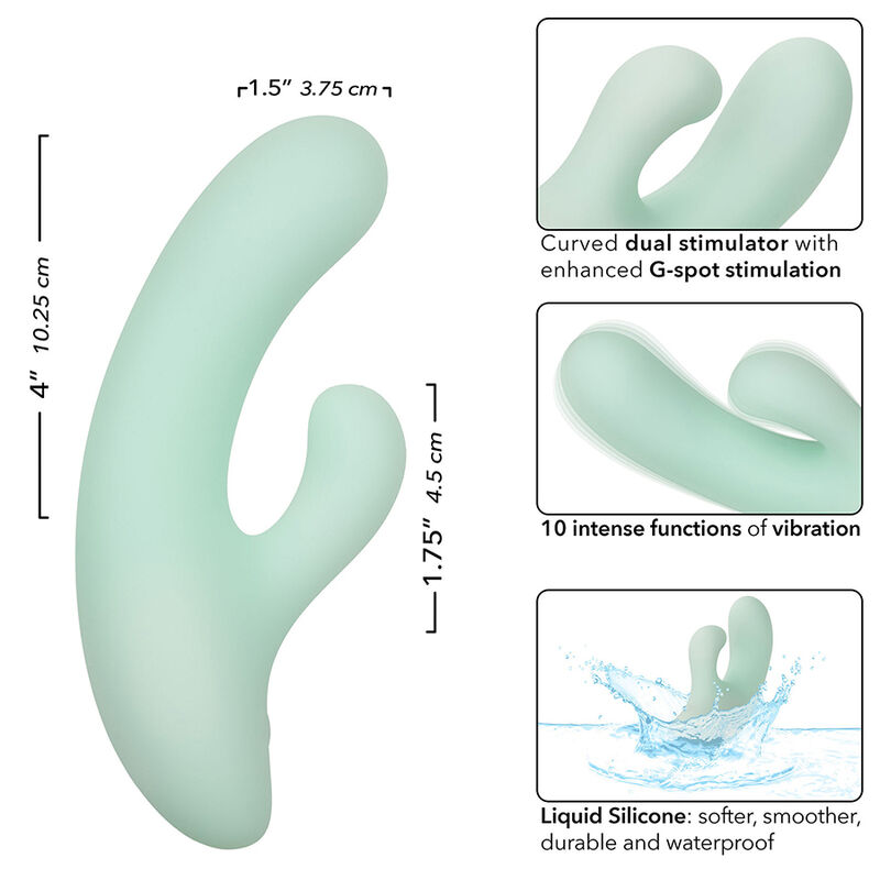 CALEXOTICS - PACIFICA FIJI VIBRATEUR & ESTIMULATEUR POINT G 10 VIBRATIONS AQUA – Image 7