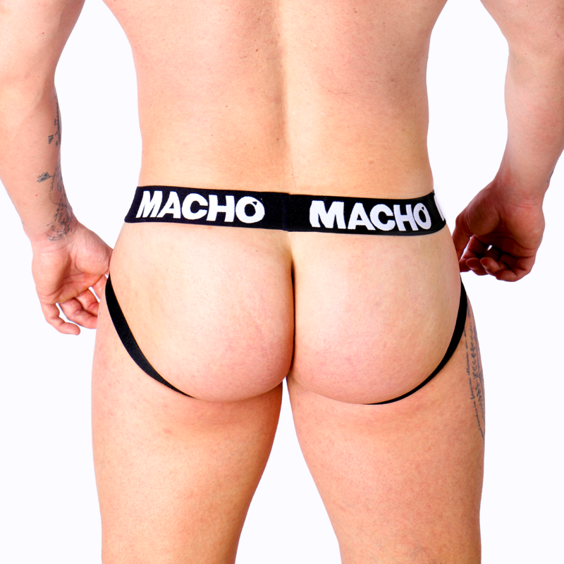 MACHO - MX27GR JOCK CUIR GRIS BEIGE S – Image 4