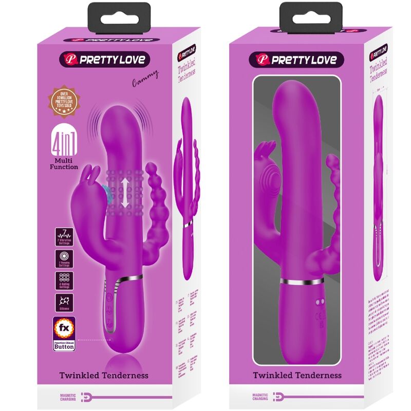 PRETTY LOVE - CAMMY TRIPLE VIBRATEUR MULTIFONCTION 4 EN 1 ROSE – Image 10